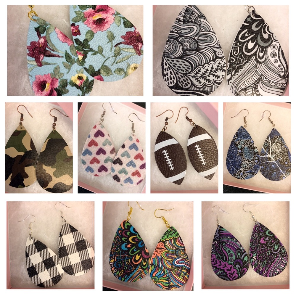 NEW LIGHTWEIGHT FAUX SLATE TEARDROP EARRINGS - Picture 6 of 7
